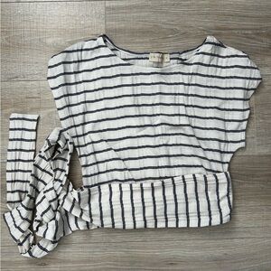 Striped Wraparound Crop Top